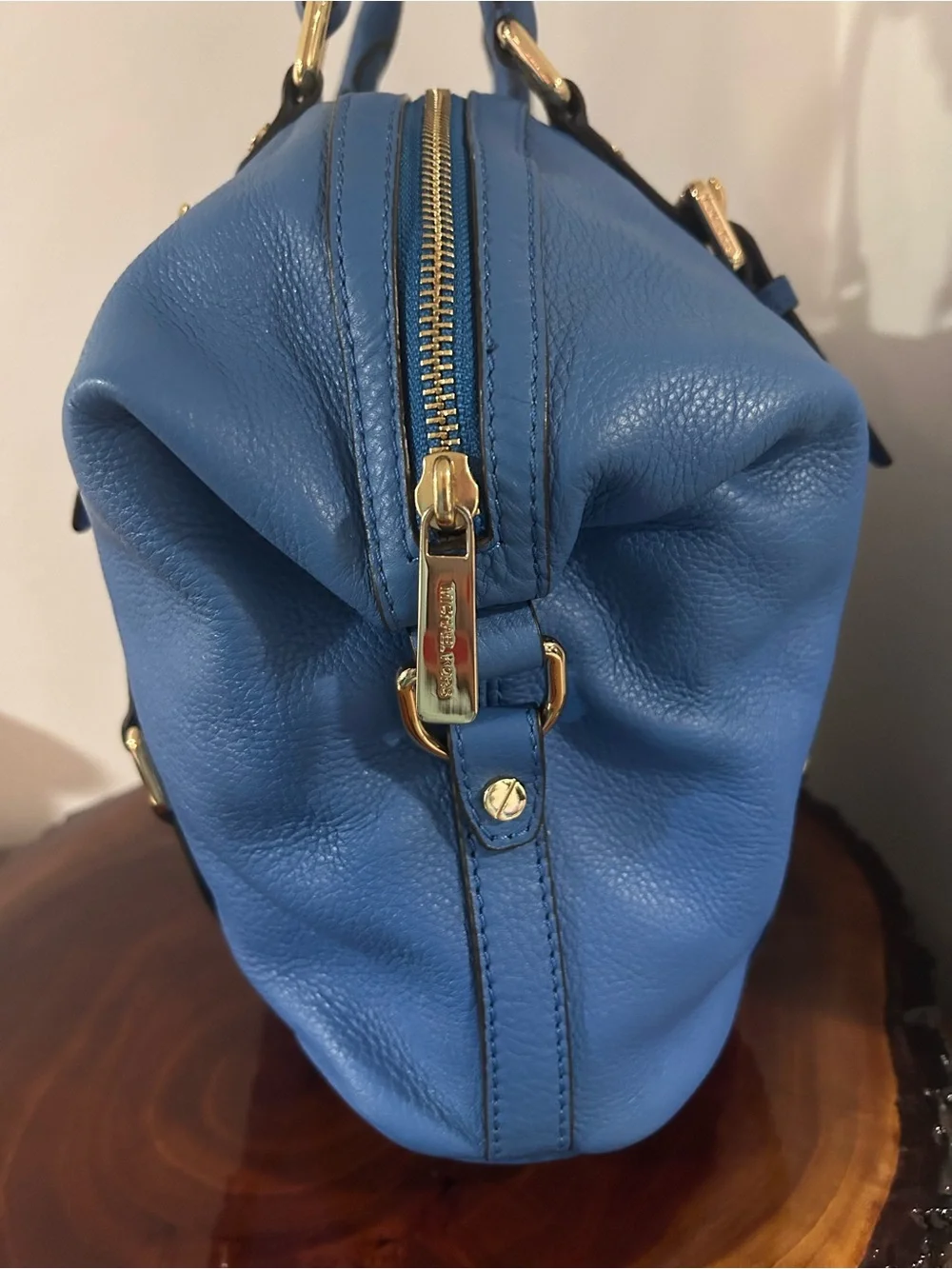 NWOT Michael Kors Bedford Leather Satchel with Gold MK Charm